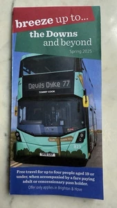 Bus Map Brighton England UK “Breeze Up To The Downs And Beyond” - Picture 1 of 3