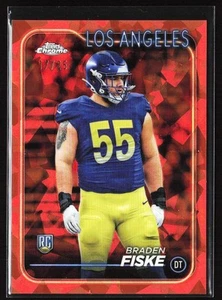 2024 Topps Cromo Zaffiro Arancione Rifrattore Braden Fiske RC 17/25 Los Angeles - Foto 1 di 2