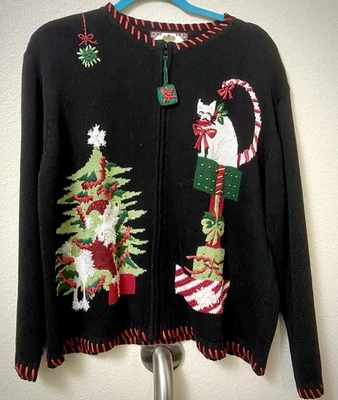 Tiara International Vintage 90s Christmas Cardigan Sweater Women's Size XL - Image 1 of 4