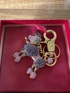 BUTLER & WILSON ARTICULATED DIAMANTÉ PINK POODLE BAG CHARM NEW IN BOX - Picture 1 of 12