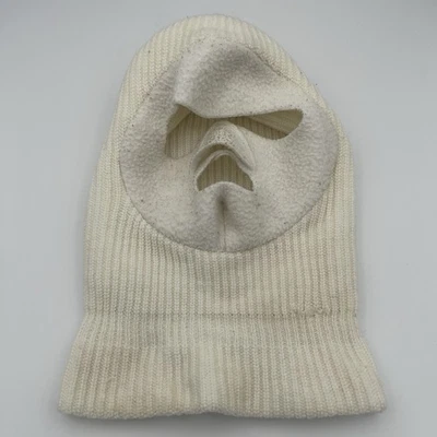 Vintage Cabela's Hunting Face Mask Balaclava Hat White Winter Camo Ski USA Made - Image 1 of 4