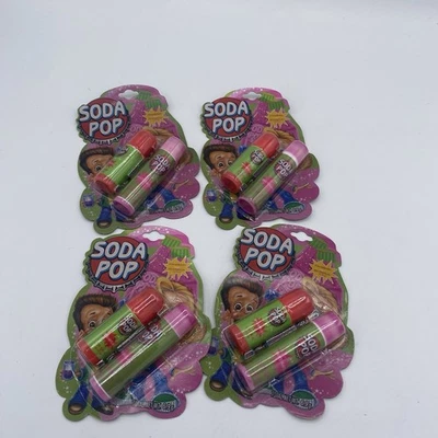 Lote de 4 bálsamos labiales sabor fresa y sandía Soda Pop conjunto de 2 nuevos sellados Foto 1 de 2