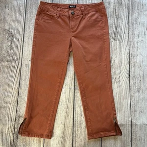 Allen B Bohemian Capri Burnt Brick Jeans Damen 8 Denim Allen Schwartz Reißverschlüsse - Bild 1 von 11