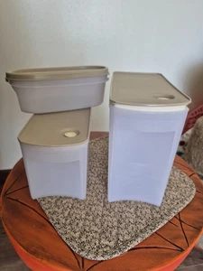 Tupperware Set 3 Regal Smart Behälter Haselnuss Beige - Sauber! - Bild 1 von 7