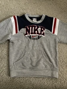 VTG NIKE Spell Out  Gray Sweatshirt Size 3T Boys Toddler Swoosh  Layer Y2K 90’s - Picture 1 of 7