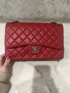 Chanel Jumbo Red Lambskin Large Classic Flap Bag in Box Retail $13K - Picture 1 of 11