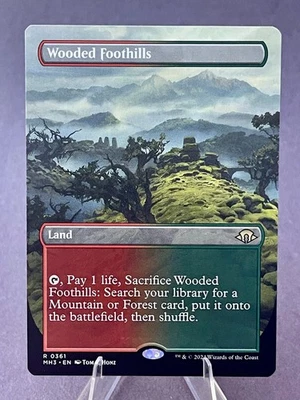 Wooded Foothills (Borderless) - MH3 #361 - Modern Horizons 3 Rare NM - Image 1 of 2