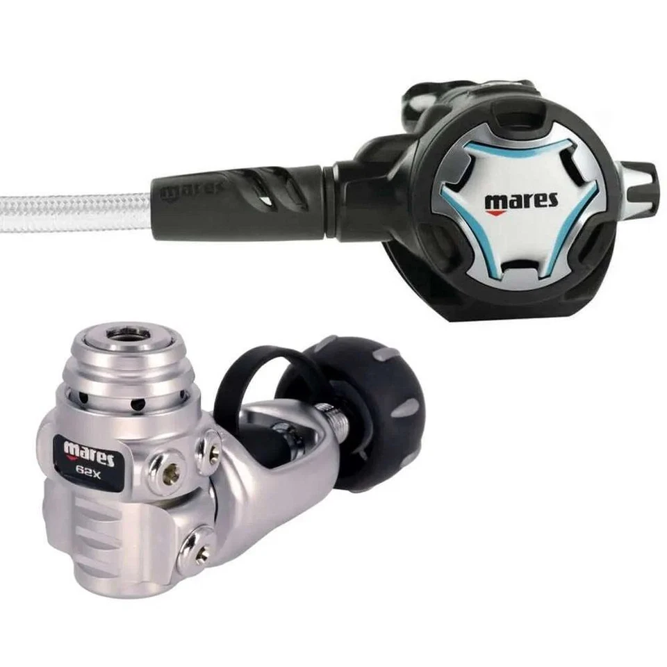 Mares Dual ADJ 62X Compacto, Ligero Regulador de Buceo, Blanco, Yugo Foto 1 de 1