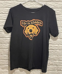 T-shirt Life is Good Crusher "Life is Golden" Retriever cane invecchiato taglia L cotone - Foto 1 di 11