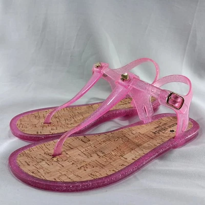  Sandalias KATE SPADE Nueva York Rosa Correa en T Brillo Jalea Tanga Talla 7B Festival  Foto 1 de 4