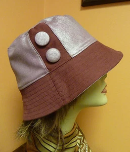 hat USA made bucket 100% cotton burgundy size M L buttons custom AN' Exclusive - Picture 1 of 5
