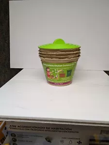 GREEN LID Biodegradable Kitchen Compost Bin 4 containers 1 GREEN LID - Picture 1 of 4