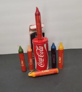 RARO Juego de Velas de Emergencia JUMBO Coca Cola Años 70 Completo con Caja Original - Imagen 1 de 9