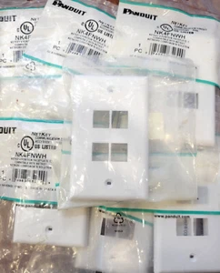 Paquete de 7: Panduit Blanco NK4FNWH NetKey 4 Posiciones Modular Muebles Placa frontal C - Imagen 1 de 1