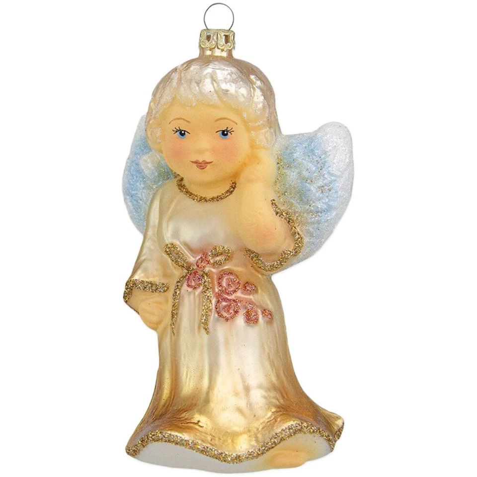 Weihnachtsengel, 12cm, Thüringer Glas-und Christbaumschmuck, Lauschaer Glaskunst - Bild 1 von 1