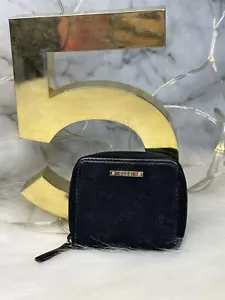 AUTHENTIC GUCCI GG LOGO CANVAS & LEATHER ZIP COIN PURSE - Picture 1 of 6