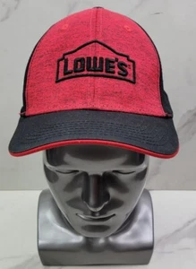 Lowes Hat Red and Black Adjustable Hook and Loop Fit - Picture 1 of 14