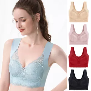 Wireless Bras Push Up Full Cotton Bralette Tank Top Bra for Women Underwear - Picture 1 of 22
