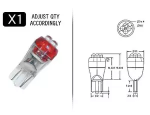 RED 4-Point 194 Style LED Replacement Instrument Cluster Gauge Bulb - Picture 1 of 4