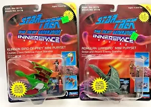 Star Trek TNG Innerspace Klingon Bird of Prey Romulan Warbird Mini Playsets - Picture 1 of 7