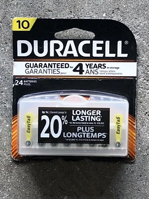 Duracell 10 Long Lasting Batteries  DA10B24ZM 24 Piles New - Image 1 of 2