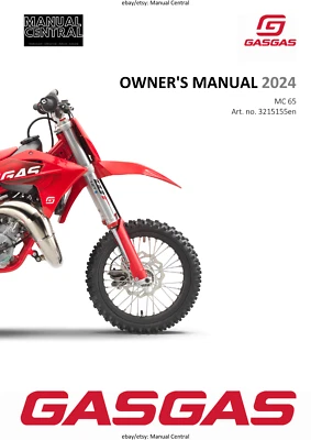 GASGAS 2024 - MC 65 - OWNERS MANUAL - REPRINTED - Image 1 of 4