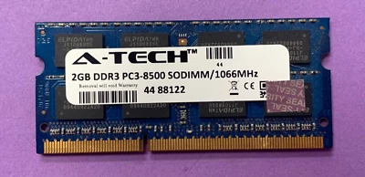 💥A-TECH 2GB DDR3 PC3-8500 1066MHz SODIMM LAPTOP RAM MEMORY - Image 1 of 2