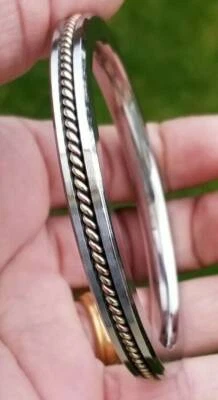 Edelstahl Kara Sikh gedreht Kupfer Messing flach Kada Singh Kaur Armreif B14 - Bild 1 von 4
