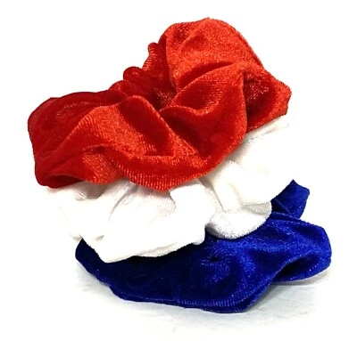 Juego de 3 crujientes de terciopelo para cabello con bolsa NUEVO Foto 1 de 4