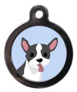 Pet ID tag BREED TAG CARTOON FRENCH BULLDOG   tag  2 sizes  - Picture 1 of 2
