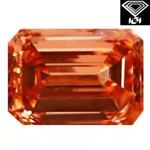 IGI zertifiziert ausgefallen bräunlich rosa CVD Diamant 1,05 ct Smaragdschliff (6 x 5 mm) VS1 - Bild 1 von 3