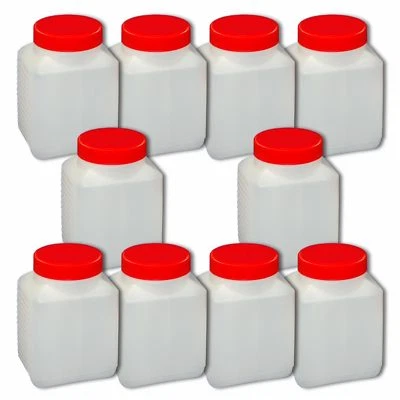 MARKENPRODUKT 10er Set 500 ml Weithalsflasche Behälter Flasche Vierkantflasche Küchendose 0,5L
