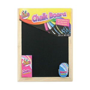 Chalkboard 23 x 30 cm Set - Kids Black Board Children Rubber Chalks Accessories