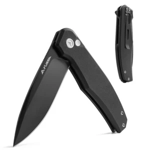 4.5" Folding Pocket Knife D2 Steel Blades Button Lock Pocket Clip Tactical Knife - Picture 1 of 10