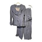 hanna for la journee ruched Linen Pants  and jacket blue Chambray Size 2 Medium