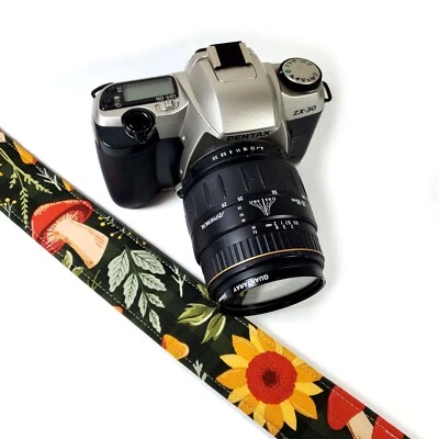 Sunflower Mushroom Camera Strap- Camera Strap-Double Padded Comfortable Camera - Image 1 of 4