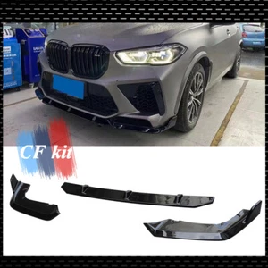 3X ABS Bright Black Front Bumper Lip Chin Spoiler For BMW X5M F95 2020-2021 - Bild 1 von 12