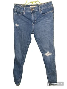 Levis 710 Super Skinny Stretch Blue Denim Jeans Womens Size 31 - Picture 1 of 4