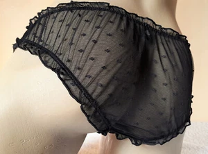 Cute Black Low Rise babydoll Style Frilly Panties - Ruffle Knickers UK 20  US 11 - Picture 1 of 9