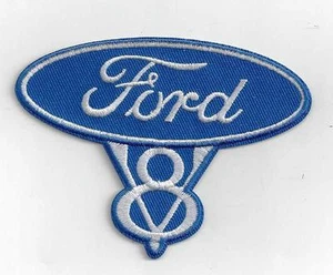 Larger FORD V8 Iron On Patch 4 inch x 3 inch  - Picture 1 of 1