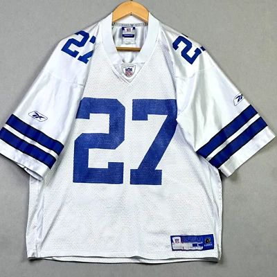 Camiseta De Colección Dallas Cowboys Eddie George Reebok l #27 L Blanca NFL Fútbol Foto 1 de 4
