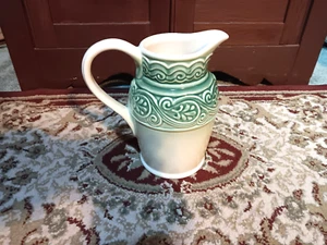 ♡♡♡ Longaberger Pottery American Craft Pitcher IVY GREEN LOOK FARMHOUSE ♡♡♡♡ - Picture 1 of 7