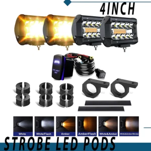 4PCS 4"Inch Strobe LED Work Light Bar Driving LED Pods Off-Road For Tractor 4WD - Bild 1 von 9