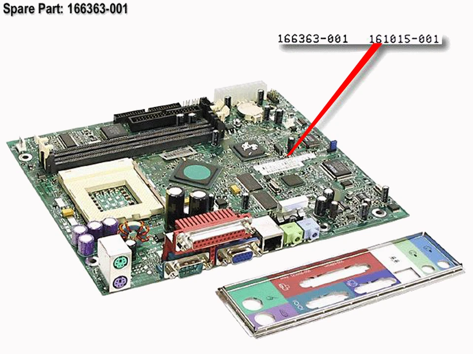 ✅ COMPAQ HP 161015-001 YA810e PGA370 Pentium III Motherboard 166363-001 Board ✅ - Bild 1 von 1