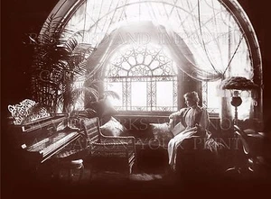Elegant Victorian parlor window piano, 1888 photo, CHOICE 5x7 or request digital - Picture 1 of 2