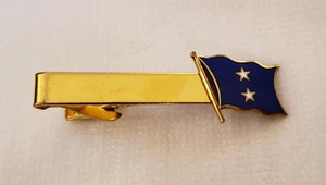 Clip de corbata dorado 2 estrellas bandera contraalmirante 1/20 12KT relleno de oro - Imagen 1 de 3
