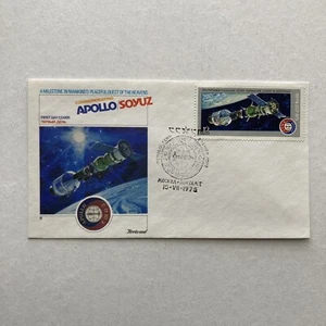 Apollo Soyuz Space Mission Russian Stamp FDC 7-15-75 Moscow Postmark - Picture 1 of 5