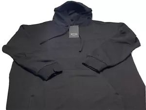Refka Basic Womens Sweatshirt Long Sleeve Black Hooded Pocket Size XL - Picture 1 of 12