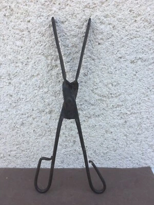 Ancienne pince à braise / Fer forgé / Pince / Outils anciens - Photo 1/4