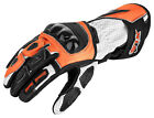  Motorcycle gloves by XLS leather gloves orange black white size S to 3XL